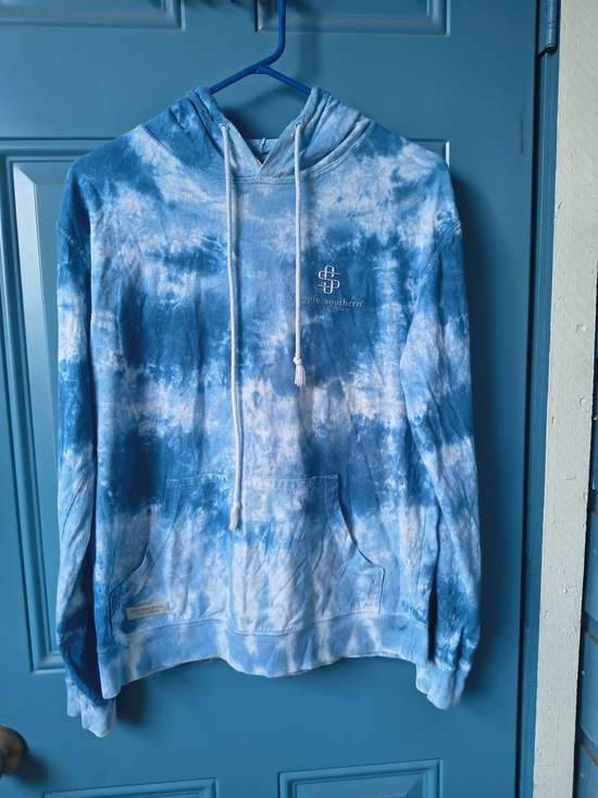 Simply Southern Sweaters - Simply Southern Men's Blue Tie-Dye Hoodie Sweater